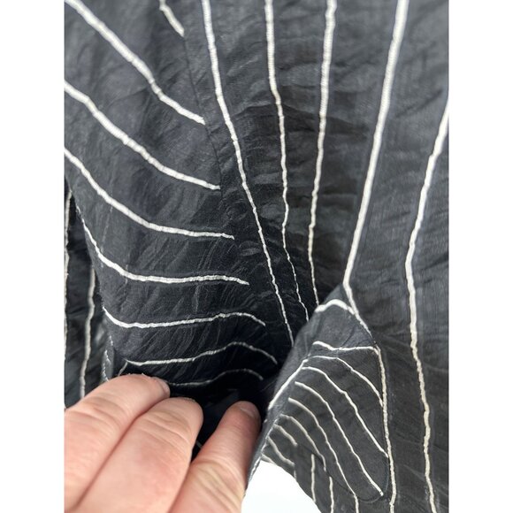 Chicos Black & White Striped Textured Blazer Jacket Size 2 US L - Picture 3 of 8